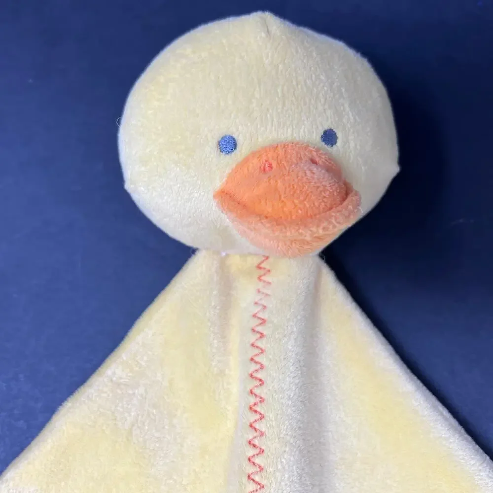 Carters Duck Lovey Yellow Orange Zig‎ Zag Stitch Chick Plush Security Blanket